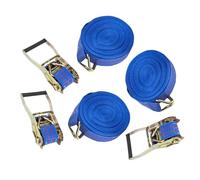 1/2/3 Set 9.8-49.2' Long 2 1/5 Inch Ratchet Tie Down Straps, Lashing Cargo Tie-Down Strap with Double J Hook for Truck Trailer Moving Vans Kayaks Car Roof(3pcs,32.8Ft)