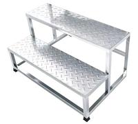 1/2/3 Tier Stainless Steel Choir Stage Steps Choral Risers, One-piece Design Podium Stair Platform for Stage Performance
