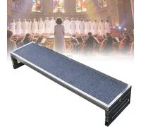 1/2/ 3 Tiers Choir Stage Risers, Proof-slip Metal Choirs Stair Riser Platform, Commercial Staircase Risers For Photo School Church Restaurants Bars
