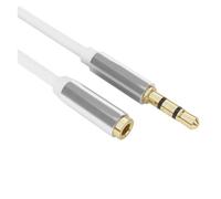 1/2/3M 3.5mm Jack Audio Extension Cable Male To Female Stereo Earphone Extender Copper Wire Premium Gold Plated Plug Aux Cord(White,2M)
