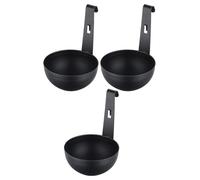 1/2/3PCS Egg Poacher, Stainless Steel Poached Egg Poachers Cup, kitchen No-Stick Egg Poacher Pan with Hang Ear, easy to use Home Kitchen Cooking boiled egg maker for Breakfast (3pcs Black)