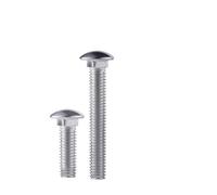 1/2/3pcs M6 M8 M10 M12 304 Stainless Steel Round Head Square Neck Carriage Screw Bolt(M8-2pcs,16mm)