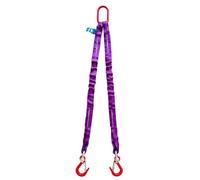 1/2/3Ton Lifting Slings Straps, High-Strength Polyester Strap with Alloy Hook, Engine Lift Link Eye Complete Rigging, for Engines, Cranes, Hoists, Truck, Purple(2 tons,1m)