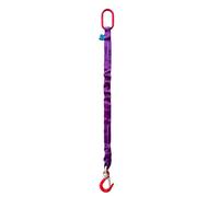 1/2/3Ton Lifting Slings Straps, High-Strength Polyester Strap with Alloy Hook, Engine Lift Link Eye Complete Rigging, for Engines, Cranes, Hoists, Truck, Purple(1 ton,1m)