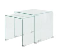 1/2/3x Nesting Coffee Tables Tempered Glass Side Tea Stand Multi Sizes vidaXL