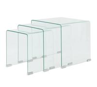 1/2/3x Nesting Coffee Tables Tempered Glass Side Tea Stand Multi Sizes vidaXL