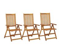 1/2/3x Solid Acacia Wood Garden Reclining Chairs Outdoor Seating Set vidaXL