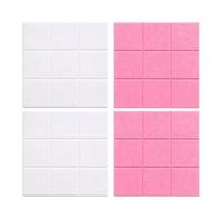 1/2/4 * 4PCS Nine Grid Felt Message Board Office Decoration Bulletin Notepad Home Photo Display Wall for Walls and Home(Mix White and pink-4PCS)