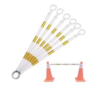 1 2 4 5 6 8 10 12 16 20 Pcs Retractable Traffic Cone Bars, Reflective Adjustable Barrier for Traffic Cones, Connecting Cone Bar Barrier Expandable 4 to 6.6 ft(Yellow and White,6pcs)