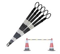 1 2 4 5 6 8 10 12 16 20 Pcs Retractable Traffic Cone Bars, Reflective Adjustable Barrier for Traffic Cones, Connecting Cone Bar Barrier Expandable 4 to 6.6 ft(White and Black,5pcs)