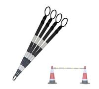 1 2 4 5 6 8 10 12 16 20 Pcs Retractable Traffic Cone Bars, Reflective Adjustable Barrier for Traffic Cones, Connecting Cone Bar Barrier Expandable 4 to 6.6 ft(White and Black,4pcs)