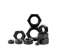 1/2/4/6/10/40/100/200pc Black 304 Stainless Steel Hexagon Hex Nuts M2 .5 M3 M4 M5 M6 M8 M10 M12 M14 M16 M18 M20(M3 200pcs)