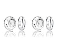 1 2 4 6 8 10 12 Gold Rose Silver Silicone Insert Stopper Spacer Bead Pendant 925 Sterling Silver Compatible With Pandora Moments Charm Bracelet (4 x Silver Silicone Stopper Spacer)