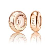 1 2 4 6 8 10 12 Gold Rose Silver Silicone Insert Stopper Spacer Bead Pendant 925 Sterling Silver Compatible With Pandora Moments Charm Bracelet (2 x Rose Gold Silicone Stopper Spacer)