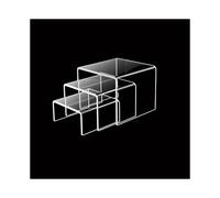 1 2 4 6 8 Sets Acrylic Display Risers Clear Product Stand Jewelry Display Riser Shelf Showcase Fixtures For Stacking Jewelry Ornaments Snacks Figures