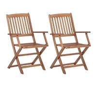 1/2/4/6/8x Solid Acacia Wood Folding Chairs Seating with/without Armrest vidaXL