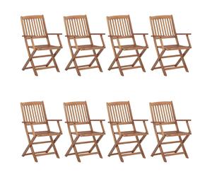 1/2/4/6/8x Solid Acacia Wood Folding Chairs Seating with/without Armrest vidaXL
