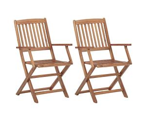 1/2/4/6/8x Solid Acacia Wood Folding Chairs Seating with/without Armrest vidaXL