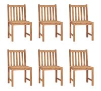 vidaXL 6x Solid Teak Wood Garden Chairs Outdoor Furniture Garden Seating