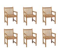 1/2/4/6/8x Solid Teak Wood Outdoor Chair Terrace Patio Yard Armchair vidaXL