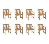 1/2/4/6/8x Solid Teak Wood Outdoor Chair Terrace Patio Yard Armchair vidaXL