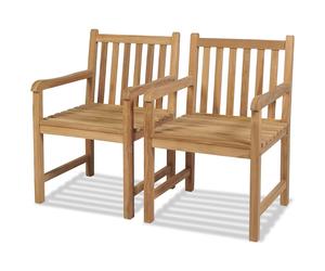 1/2/4/6/8x Solid Teak Wood Outdoor Chair Terrace Patio Yard Armchair vidaXL