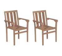 1/2/4/6/8x Solid Teak Wood Stackable Garden Chairs Seating Garden Patio vidaXL