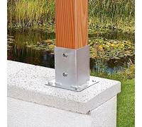 1 2 4 6 Pcs 8 Pack 10 Pieces Porch Post Pole Holder, 304 Stainless Steel Fence Gate Post Support Base for Deck Wood Fence/Concrete Flooring/Vinyl Column/Mailbox, Enclosed Anchor Bracket 2 Pc