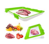 1/2/4/6pcs 12x8.6'' Stretch Fresh Silicone Food Storage Trays, Stretch Fresh Trays with Lids,Reusable Food Tray with Buckle, Silicone Food Storage Containers for Food Preservation (green*4)