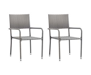 1/2/4/6x Outdoor Dining Chairs Poly Rattan Patio Seat Black/Anthracite vidaXL