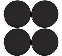 1/2/4 Packs Diameter 30cm/33cm/35cm/40cm/45cm Chair Pads, Round Non-slip Seat Cushion With Elastic Ties Hooks, High Resilience Sponge Dining Chair Cushion ( Color : Black , Size : 33*33cm(4packs) )