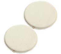 1/2/4 Packs Diameter 30cm/33cm/35cm/40cm/45cm Chair Pads, Round Non-slip Seat Cushion With Elastic Ties Hooks, High Resilience Sponge Dining Chair Cushion ( Color : Beige White , Size : 33*33cm(2packs
