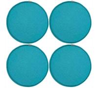 1/2/4 Packs Diameter 30cm/33cm/35cm/40cm/45cm Chair Pads, Round Non-slip Seat Cushion With Elastic Ties Hooks, High Resilience Sponge Dining Chair Cushion (Teal Blue, Size : 40 * 40cm(4packs)