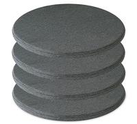 1/2/4 Packs Non-slip Chair Cushion, Memory Foam Round Seat Pad, Breathable Cotton Linen Chair Pads, Small Round Stool Seat Cushions, Floor Cushion ( Color : Dark Grey , Size : 35*35cm(4packs) )