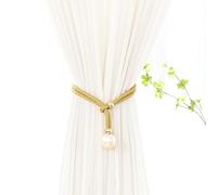 1/2/4 PCS Curtain Tie Back Rope with 4 cm Pearl Window Curtain & Voile Tiebacks Holdbacks Drapes Ornament Pearl Curtain Ropes(Gold,2 Pcs Pack)