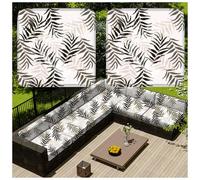 1/2/4 Pcs Patio Cushion Covers Waterproof - Outdoor Rattan Furniture Cushion Replacement Slipcovers with Zipper for L-Shaped Garden Sofa or Corner Couch (Flower 4,150x45cm 2 pcs)
