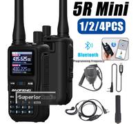 1/2/4PCS Baofeng UV-5R Mini Two Way Radio Bluetooth Programming Multi Band Fast Copy Frequency Dual PTT Type-C 999CH Black Color 2Black-2SF20-1Cable