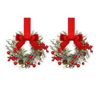 1/2/4pcs Christmas 10cm Artificial Wreath Vine Decoration Holiday Garland With Berries Red Decor Mushrooms Christmas