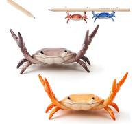 1/2/4PCS Cute desk crab pen holder - Funny Weightlifting Crab Desk Organizer,Creative Resin Crab Pen Stand,Mini Animal Pencil Holder for Office, Home, Table Decor & Gift (4PCS-A)