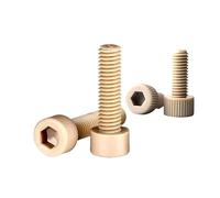 1/2/4pcs M2 M2.5 M3 M4 M5 M6 M8 M10 PEEK High-strength-temperature Resistant Hexagon Hex Socket Smooth Cap Head Allen Screw Bolt(12mm,4pcs M2.5)