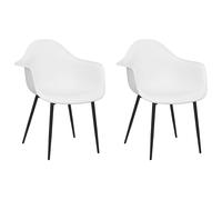 vidaXL 2x Dining Chairs White PP Home Kitchen Dining Room Dinner Chair Seating