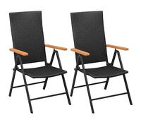 1/2/4x Garden Chairs Folding Outdoor Lounge Armchair Black/Light Black vidaXL