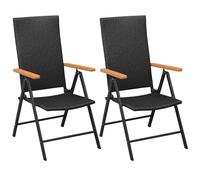 1/2/4x Garden Chairs Folding Outdoor Lounge Armchair Black/Light Black vidaXL