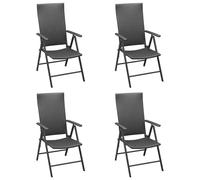 1/2/4x Garden Chairs Folding Outdoor Lounge Armchair Black/Light Black vidaXL