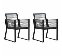1/2/4x Garden Chairs Rope Rattan Black Kitchen Patio Dinner Dining Seat vidaXL