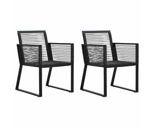 1/2/4x Garden Chairs Rope Rattan Black Kitchen Patio Dinner Dining Seat vidaXL