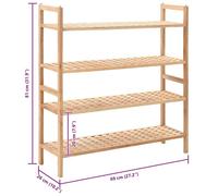 1/2/4x Solid Walnut Wood Shoe Rack Footwear Storage Shelf Furniture vidaXL