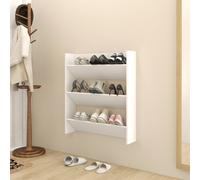 vidaXL Wall Shoe Cabinet White 80x18x90 cm Engineered Wood
