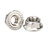1/2/ 5/10/ 20/50 pcs 304 Stainless Steel Hexagon Flange Nut Pinking Slip Locking Lock Nut M3 M4 M5 M6 M8 M10 M12 M14 M16 M20(M16 x2pcs)