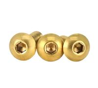 1/2/5/10/20pcs Brass Half Round Head Hex Socket Screw M2M2.5~M8M10(10pcs M4x18)